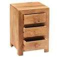 Dakota Bedside Cabinet - 3 Drawer - Light Mango Wood