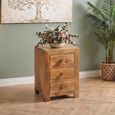 Dakota Bedside Cabinet - 3 Drawer - Light Mango Wood