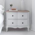 Amelie Bedside Cabinet - 2 Drawer - Wide - White