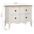 Amelie Bedside Cabinet - 2 Drawer - Wide - White