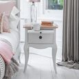 Amelie Bedside Table - 1 Drawer - White
