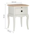 Amelie Bedside Table - 1 Drawer - White