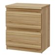 Edmore Bedside Cabinet - 2 Drawer - Light Oak