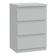 Edmore Bedside Cabinet - 3 Drawer - Light Grey