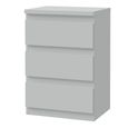 Edmore Bedside Cabinet - 3 Drawer - Light Grey