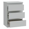 Edmore Bedside Cabinet - 3 Drawer - Light Grey