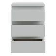 Edmore Bedside Cabinet - 3 Drawer - Light Grey