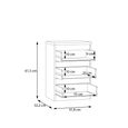Edmore Bedside Cabinet - 3 Drawer - Light Grey