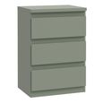 Edmore Bedside Cabinet - 3 Drawer - Sage Green