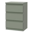 Edmore Bedside Cabinet - 3 Drawer - Sage Green