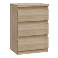 Edmore Bedside Cabinet - 3 Drawer - Sonoma Oak