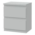 Edmore Bedside Cabinet - 2 Drawer - Light Grey