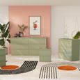 Edmore Bedside Cabinet - 2 Drawer - Sage Green