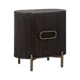 Luxor Brushed Brass Ribbed 1 Door Curved Bedside Cabinet