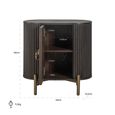 Luxor Brushed Brass Ribbed 1 Door Curved Bedside Cabinet