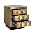 Collada Brass Cladded 3 Drawer Bedside Cabinet