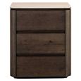 Ritz Fluted Nightstand - 3 Drawer - Brown - Ceramic and Recycled Wood
