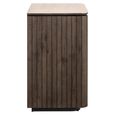 Ritz Fluted Nightstand - 3 Drawer - Brown - Ceramic and Recycled Wood