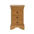 Bordeaux Bedside Cabinet - 3 Drawer - Natural - Oak