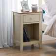 Salerno Bedside Cabinet - 1 Drawer - Ivory - Oak
