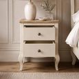Camille Bedside Cabinet - 2 Drawer - French Style - Ivory