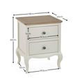 Camille Bedside Cabinet - 2 Drawer - French Style - Ivory
