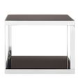 Ackley Bedside Table - Black Glass - Silver Legs
