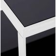 Ackley Bedside Table - Black Glass - Silver Legs