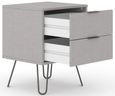 Augusta Grey 2 Drawer Bedside Cabinet with Hairpin Legs