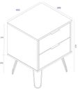 Augusta Grey 2 Drawer Bedside Cabinet with Hairpin Legs