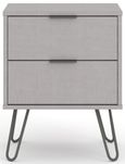 Augusta Grey 2 Drawer Bedside Cabinet with Hairpin Legs