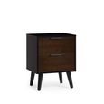 Alba Black and Walnut Bedside Cabinet - 2 Drawer