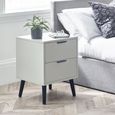 Alba Grey Bedside Cabinet - 2 Drawer