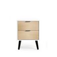 Alba White and Oak Bedside Cabinet - 2 Drawer