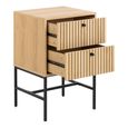Albany Oak Ribbed 2 Drawer Bedside Table