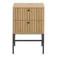Albany Bedside Table - 2 Drawer - Ribbed Oak