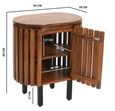 Amber Slatted Mango Wood 1 Door Bedside Table