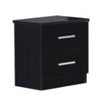 Ambra Black Italian 2 Drawer Bedside Cabinet