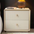 Amelie Bedside Cabinet - 2 Drawer - Cream Elm