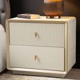 Amelie Bedside Cabinet - 2 Drawer - Cream Elm