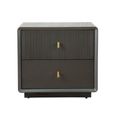 Amelie Bedside Cabinet - 2 Drawer - Smoke Grey Elm