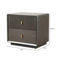 Amelie Bedside Cabinet - 2 Drawer - Smoke Grey Elm