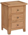 Appleby Petite Oak Narrow Bedside Cabinet, 3 Drawers