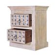 Arezzo Bedside Cabinet - 2 Drawer - Mango Wood