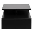 Ashlan Bedside Table - 1 Drawer - Wall Mounted - Floating - Black Painted