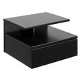 Ashlan Bedside Table - 1 Drawer - Wall Mounted - Floating - Black Painted
