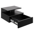 Ashlan Bedside Table - 1 Drawer - Wall Mounted - Floating - Black Painted