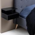 Ashlan Bedside Table - 1 Drawer - Wall Mounted - Floating - Black Painted