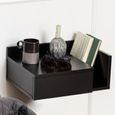 Ashlan Bedside Table - 1 Drawer - Wall Mounted - Floating - Black Painted - with Shelf