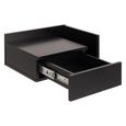 Ashlan Bedside Table - 1 Drawer - Wall Mounted - Floating - Black Painted - with Shelf